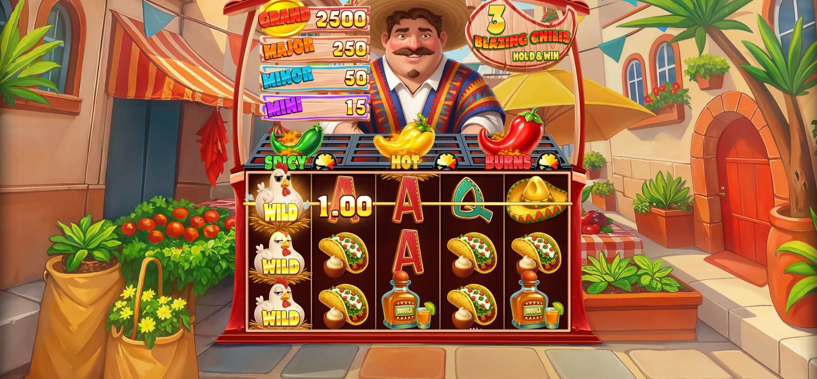 3 Blazing Chilis: Hold & Win